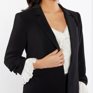 Cinq a Sept Ruffle Cuff Cheyenne Single Button Blazer